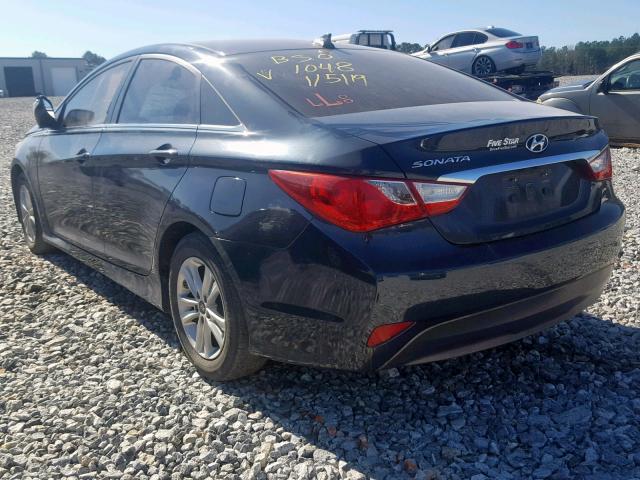 5NPEB4AC0EH881048 - 2014 HYUNDAI SONATA GLS BLUE photo 3