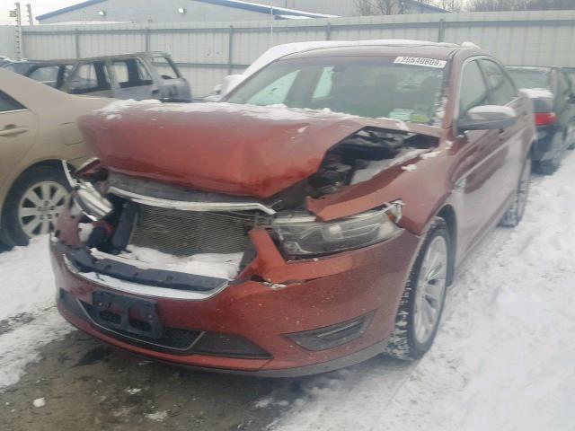 1FAHP2F87EG179861 - 2014 FORD TAURUS LIM RED photo 2