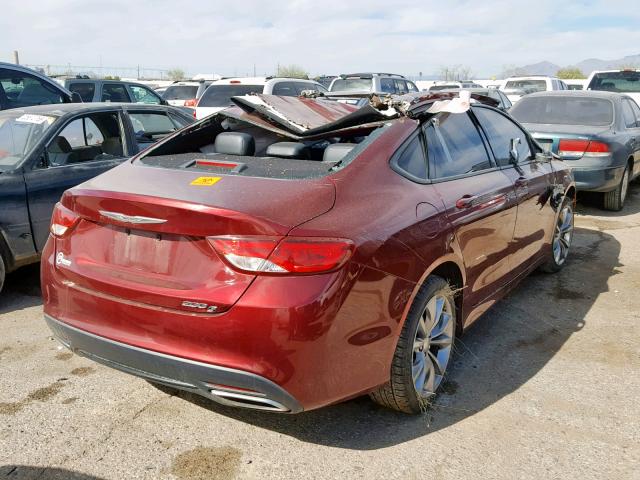 1C3CCCBB2FN554905 - 2015 CHRYSLER 200 S MAROON photo 4