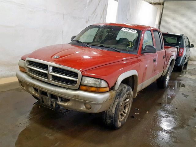 1D7HG48N44S590578 - 2004 DODGE DAKOTA QUA RED photo 2