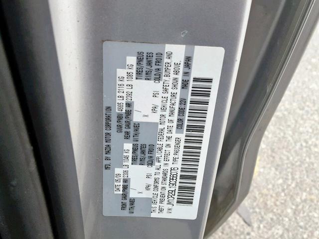 JM1CR29L190356076 - 2009 MAZDA 5 SILVER photo 10