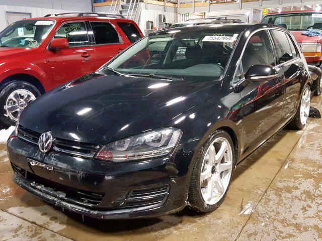 3VW117AUXGM066927 - 2016 VOLKSWAGEN GOLF S BLACK photo 2