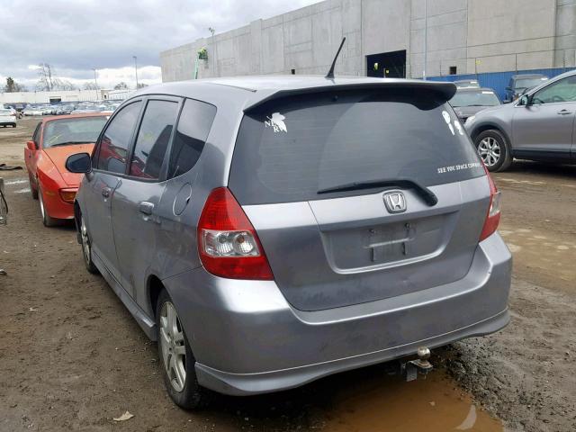 JHMGD38658S019946 - 2008 HONDA FIT SPORT SILVER photo 3