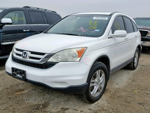 5J6RE3H76AL008447 - 2010 HONDA CR-V EXL WHITE photo 2