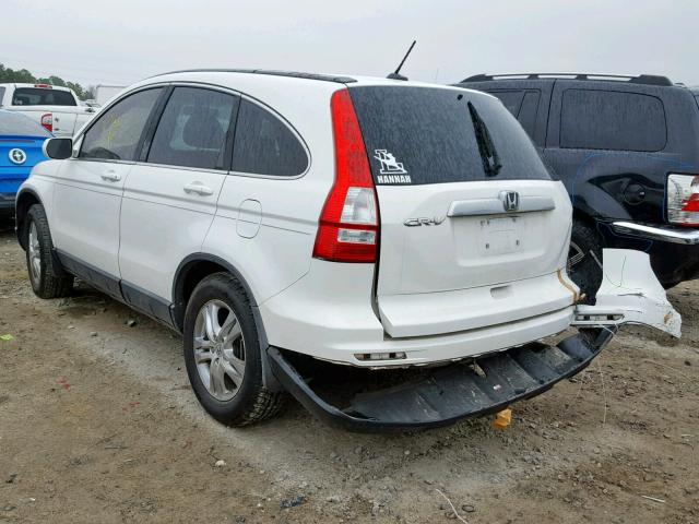 5J6RE3H76AL008447 - 2010 HONDA CR-V EXL WHITE photo 3