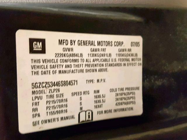 5GZCZ53446S804571 - 2006 SATURN VUE SILVER photo 10