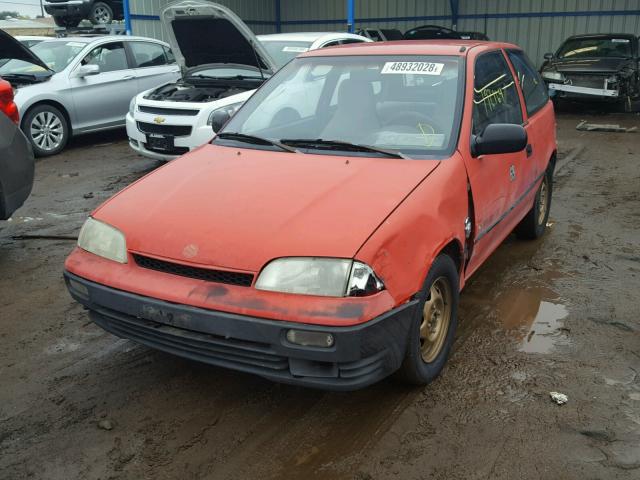 JS2AC35S7P5100297 - 1993 SUZUKI SWIFT GA RED photo 2