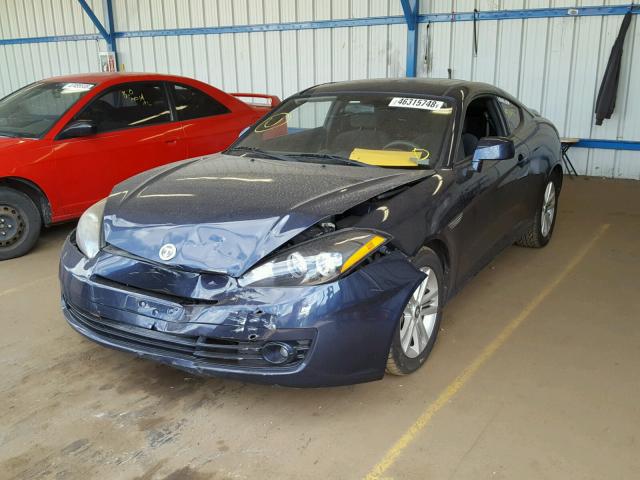 KMHHM66D98U294485 - 2008 HYUNDAI TIBURON GS BLUE photo 2