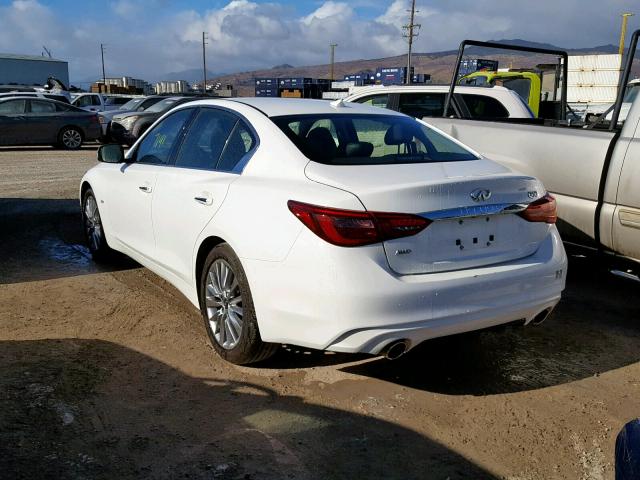 JN1EV7AR8JM611064 - 2018 INFINITI Q50 LUXE WHITE photo 3