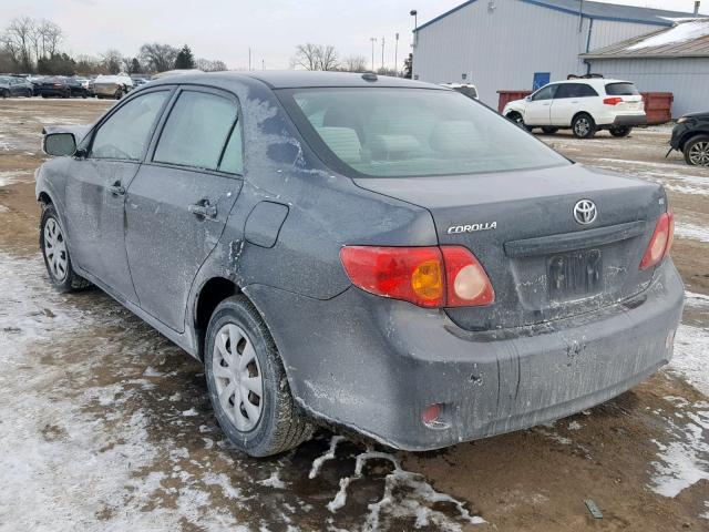 2T1BU40E99C179285 - 2009 TOYOTA COROLLA BA GRAY photo 3