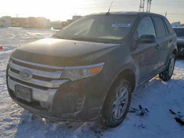 2FMDK3GC9EBB53121 - 2014 FORD EDGE SE BLACK photo 2