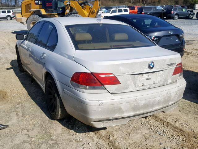 WBAHL835X6DT07335 - 2006 BMW 750 I WHITE photo 3