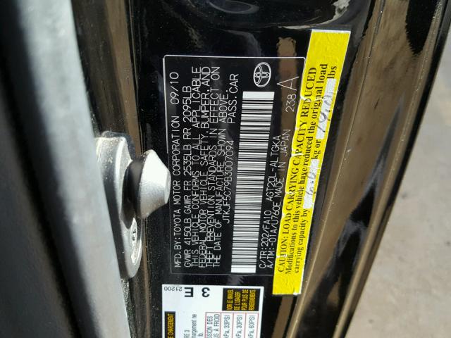 JTKJF5C79B3007094 - 2011 TOYOTA SCION TC შავი ფოტო 10