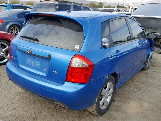 KNAFE161375001235 - 2007 KIA SPECTRA5 S BLUE photo 4