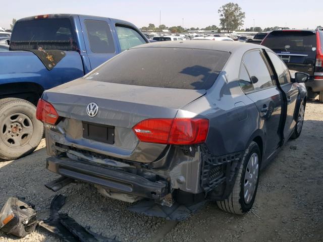 3VW1K7AJXCM353469 - 2012 VOLKSWAGEN JETTA BASE GRAY photo 4