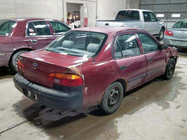 1Y1SK5288WZ442186 - 1998 CHEVROLET GEO PRIZM MAROON photo 4