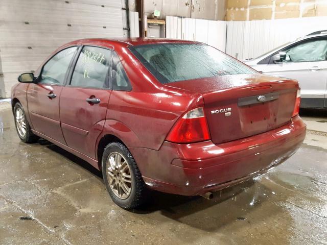 1FAFP34N57W124002 - 2007 FORD FOCUS ZX4 RED photo 3