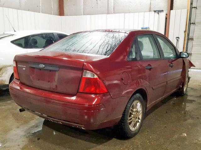1FAFP34N57W124002 - 2007 FORD FOCUS ZX4 RED photo 4