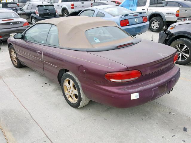 3C3EL55H9WT332429 - 1998 CHRYSLER SEBRING JX BURGUNDY photo 3