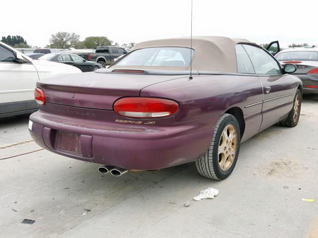 3C3EL55H9WT332429 - 1998 CHRYSLER SEBRING JX BURGUNDY photo 4