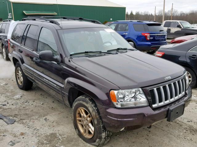 1J4GW48S24C109620 - 2004 JEEP GRAND CHER PURPLE photo 1