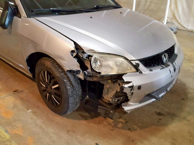 1HGEM22194L060795 - 2004 HONDA CIVIC DX V SILVER photo 9