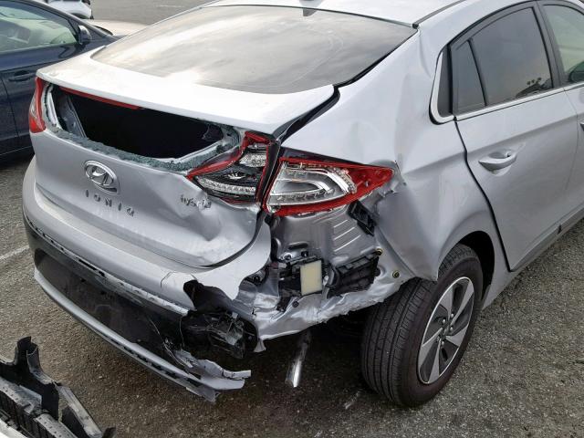 KMHC75LC3KU105862 - 2019 HYUNDAI IONIQ SEL SILVER photo 9