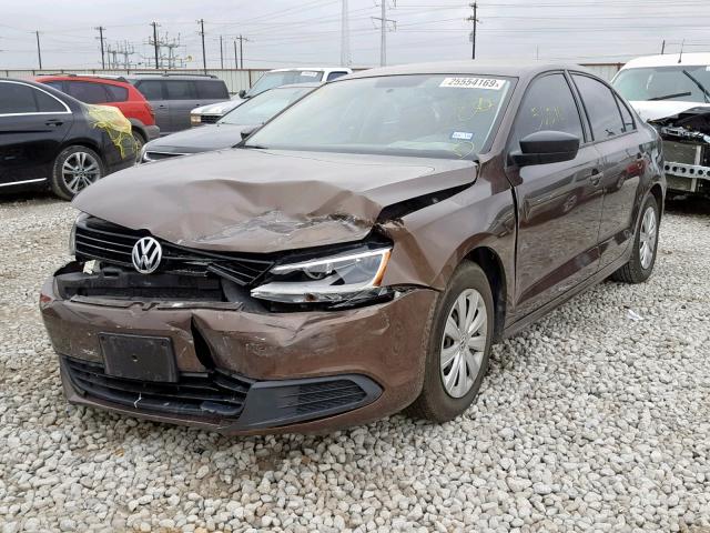 3VW2K7AJ7EM234754 - 2014 VOLKSWAGEN JETTA BASE BROWN photo 2