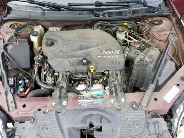 2G1WU58R079274287 - 2007 CHEVROLET IMPALA LTZ BURGUNDY photo 7