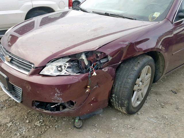 2G1WU58R079274287 - 2007 CHEVROLET IMPALA LTZ BURGUNDY photo 9