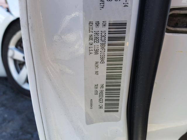 1C3CDFBBXFD159049 - 2015 DODGE DART SXT WHITE photo 10