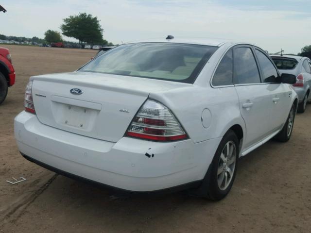 1FAHP24W68G155931 - 2008 FORD TAURUS SEL WHITE photo 4