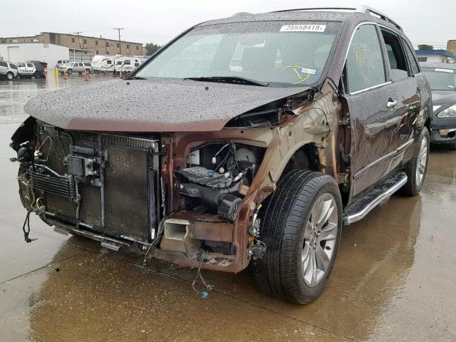 2HNYD2H76BH534424 - 2011 ACURA MDX ADVANC BROWN photo 2