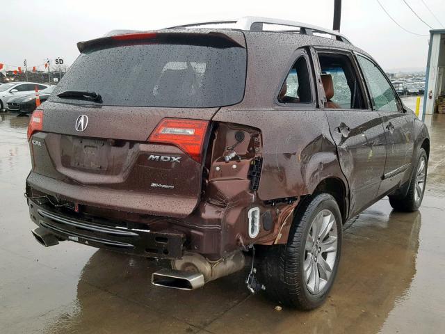 2HNYD2H76BH534424 - 2011 ACURA MDX ADVANC BROWN photo 4