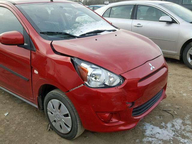 ML32A3HJ9EH026063 - 2014 MITSUBISHI MIRAGE DE BURGUNDY photo 9