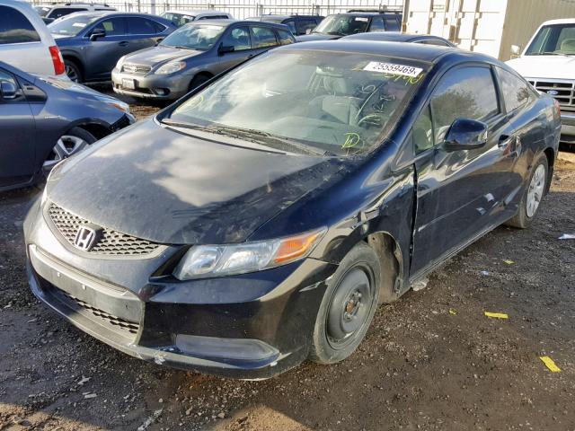 2HGFG3B58CH558793 - 2012 HONDA CIVIC LX BLACK photo 2