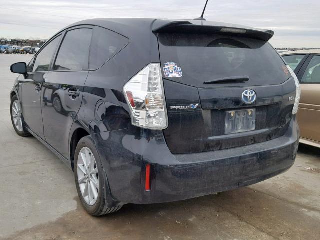 JTDZN3EU6C3137694 - 2012 TOYOTA PRIUS V BLACK photo 3