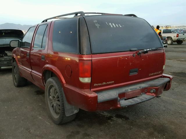 1GNDT13WXX2248406 - 1999 CHEVROLET BLAZER RED photo 3