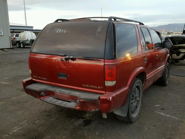 1GNDT13WXX2248406 - 1999 CHEVROLET BLAZER RED photo 4