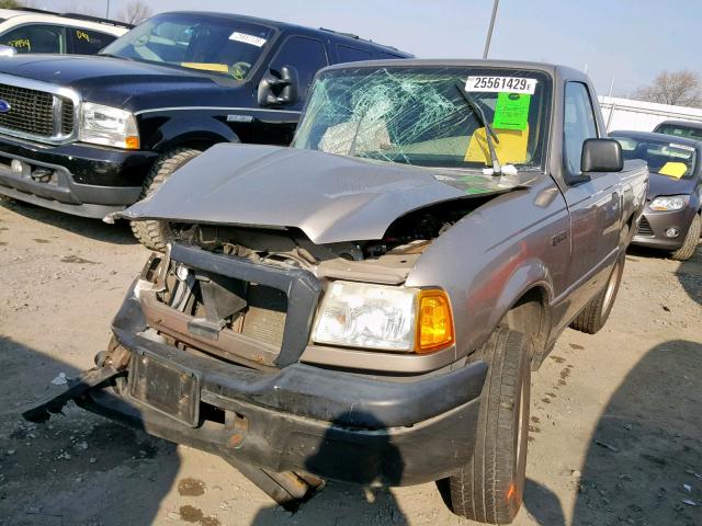 1FTYR10D14PB13521 - 2004 FORD RANGER BROWN photo 2