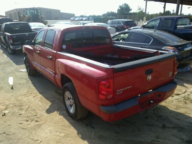 1D7HE48N78S567842 - 2008 DODGE DAKOTA QUA RED photo 3