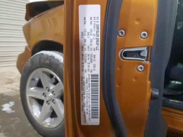 1C6RD6FT5CS274892 - 2012 DODGE RAM ORANGE photo 10