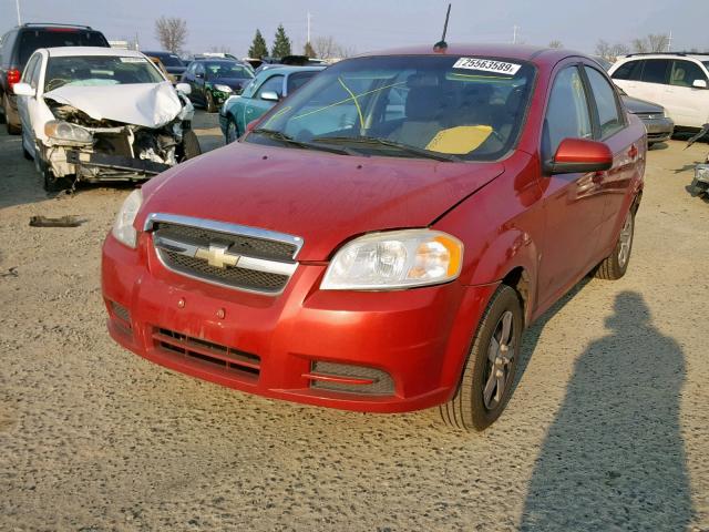 KL1TD56E39B354847 - 2009 CHEVROLET AVEO LS RED photo 2