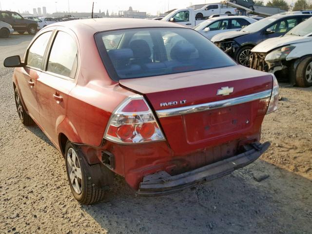 KL1TD56E39B354847 - 2009 CHEVROLET AVEO LS RED photo 3