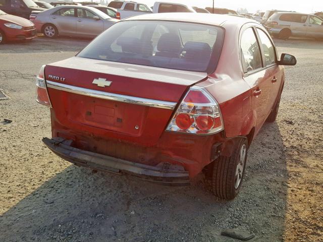 KL1TD56E39B354847 - 2009 CHEVROLET AVEO LS RED photo 4