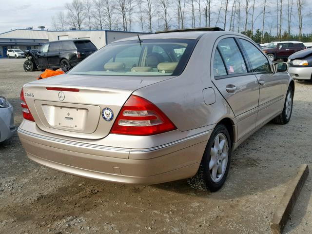 WDBRF61J81F020543 - 2001 MERCEDES-BENZ C 240 TAN photo 4