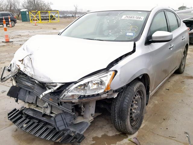 3N1AB7AP9EL667567 - 2014 NISSAN SENTRA S SILVER photo 2