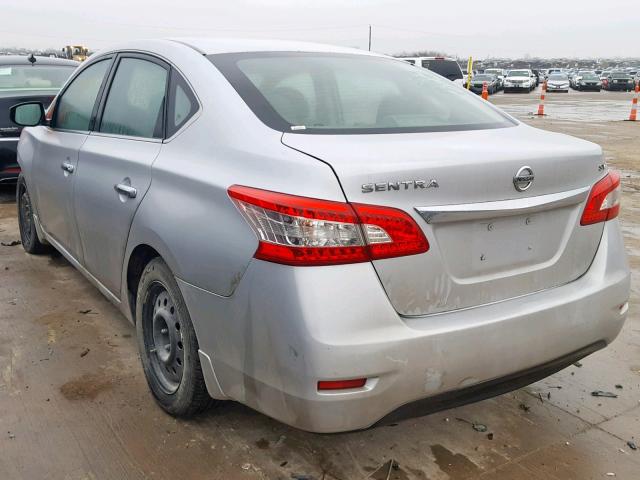 3N1AB7AP9EL667567 - 2014 NISSAN SENTRA S SILVER photo 3