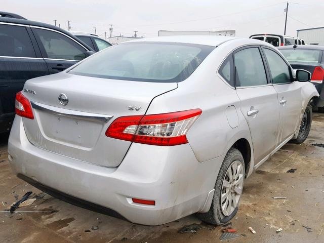 3N1AB7AP9EL667567 - 2014 NISSAN SENTRA S SILVER photo 4