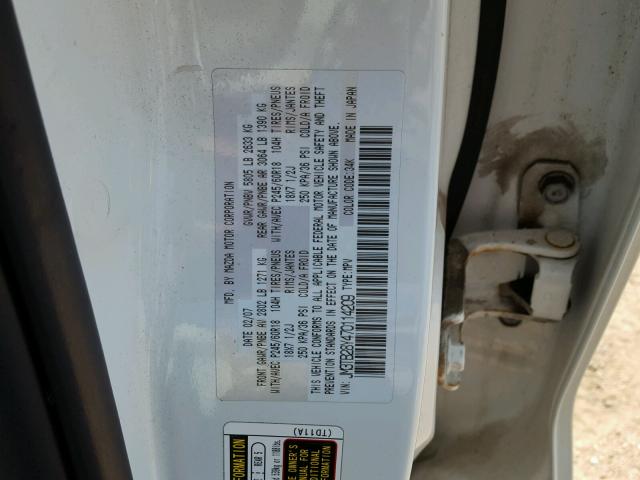 JM3TB28Y470114209 - 2007 MAZDA CX-9 WHITE photo 10